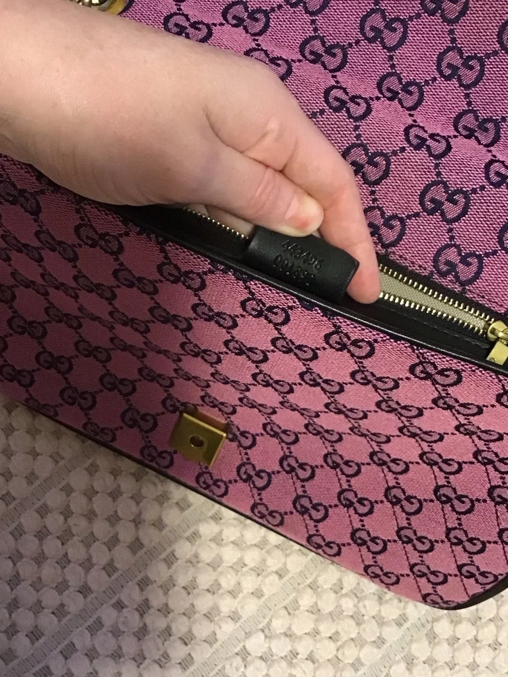 Gucci Purple GG Supreme Chain Shoulder Bag with Gold Hardware